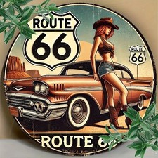 Blechschild rund Route 66