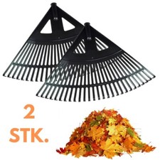 2X Gartenrechen Schwarz Rechen Laubbesen Extra Breit XXL Laubrechen Laubfeger