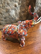Elefant stehend Streetart besonders, Deko, besonders  edel 22 cm Unikat Top rot