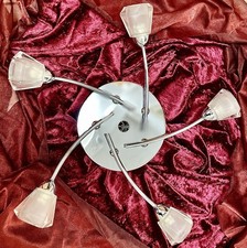 Deckenleuchte 5strahlig Paul Neuhaus Edelstahl Glas