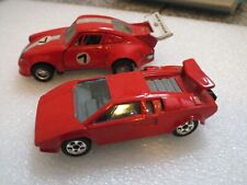 2 alte Modellautos PORSCHE Turbo - 1:37 + Burago LAMBORGHINI Coutach 5000 - 1:43