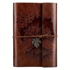Baum des Lebens Notizbuch Leder A5 Tagebuch 160 Seiten mit Blattanhänger
