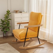 Schaukelstuhl mit Fußstütze Stillstuhl Schaukelstuhl Relaxsessel Armlehnen