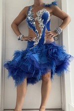 Ajour Damen blau Samt und