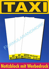 TAXI-Werbung Notizblock / Kellnerblock mit Werbeaufdruck NEU