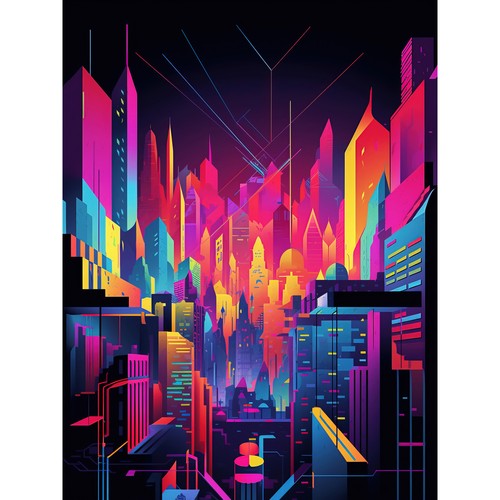Neon abstrakt metropole - neon,
