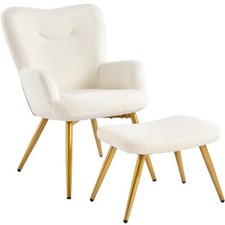 Sessel Ohrensessel mit Hocker