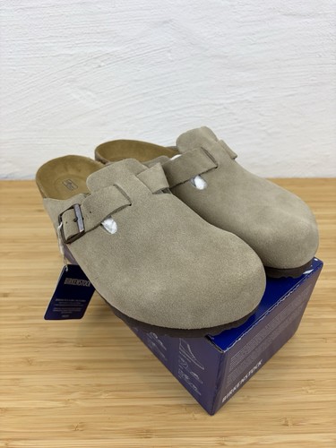 Birkenstock boston taupe suede - birkenstock,