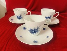 Rosenthal Romanze Blau, 3 x Kaffeetasse mit Untertasse