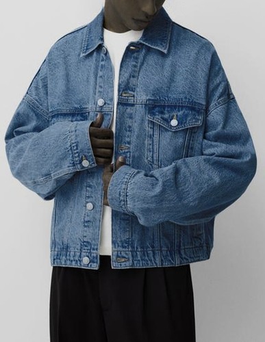 Genuine bershka denim jacket - denim,