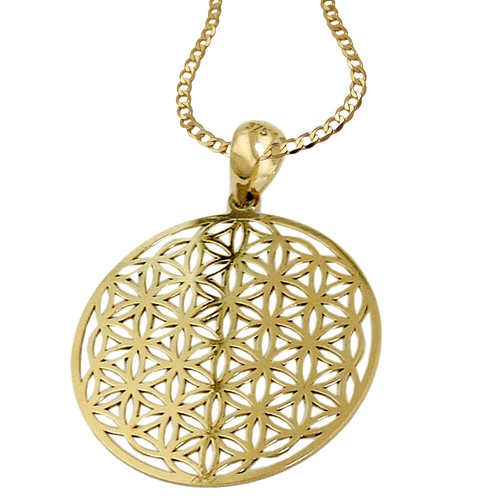 375 echt gold lebensblume - gold, ***