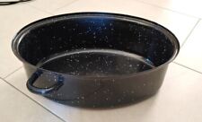 DDR Emaille Bräter Bratenpfanne Kasserole oval 26x38cm