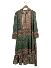 SCHIFFHAUER® Damen Freizeitkleid Gr. 44 Grün Bohemian Maxikleid