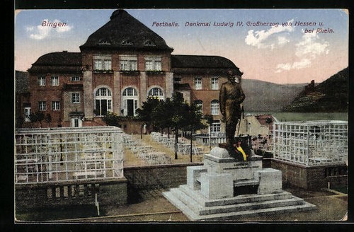 Bingen festhalle denkmal - ak, bingen,