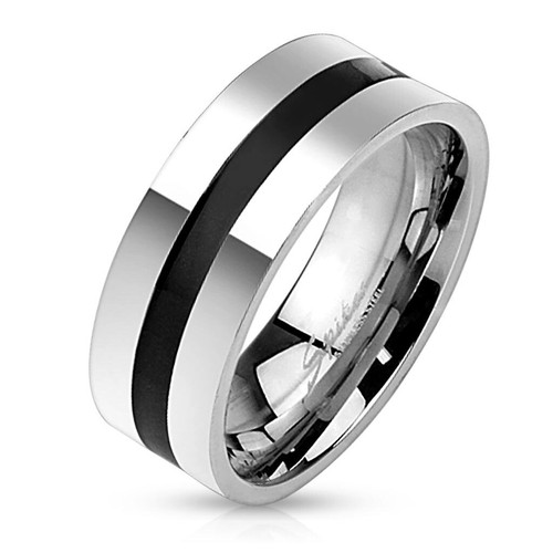Ring edelstahl schwarz silber - ring,