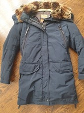 Original Parajumpers Parka Long Jacke Mantel Blau S M 38 Daunen mit Weste