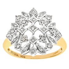 Cluster-Diamantring 9 kt