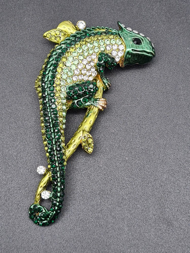 Brosche grüner leguan grün - brosche,