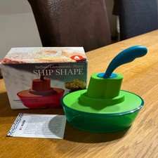 Alessi Butterdose Schiff mit Messer Design Giovannoni grün /blau Dampfer