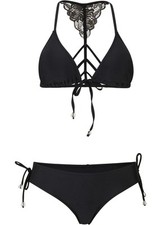 2-tlg Set Triangel Bikini Gr. 38 (75) A Schwarz Damen Bademode Schwimmanzug Neu