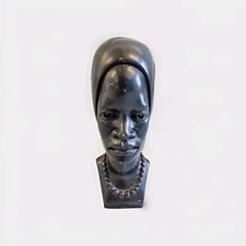 Onyx schwarz Stein Kopf Figur Handarbeit geschliffen und poliert ca. 16 cm