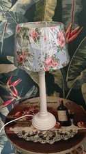 Shabby Chic Tischlampe Landhaus-Stil Holzlampe Vintage