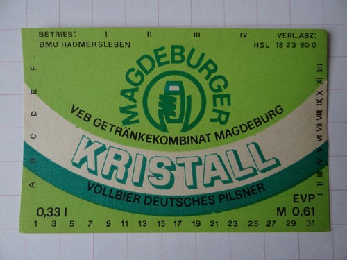 Ddr bier etikette kristall - 1, kristall-