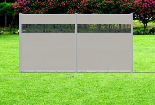 Wpc sichtschutzzaun grau - wpc, xl