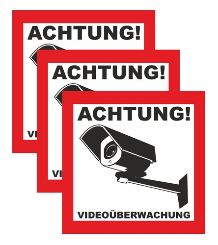 Aufkleber achtung - 3x,