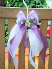 Kirchenschmuck Kirchbankschleife Stuhlschleife Hochzeit KS0012 weiß lila violett