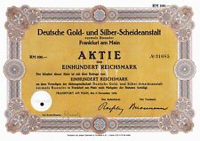 DEGUSSA Deutsche Gold- und Silber-Scheideanstalt, 1928, Frankfurt (100 RM)