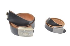 Original Bundeswehr Koppel & Gürtel schwarz Leder Lederkoppel