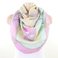 PLOMO O'PLATA Schal Tuch Scarf Skull Totenkopf Print Bunt Pastell Rosa Grün Gelb