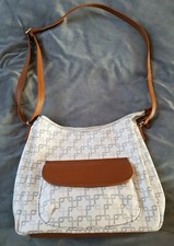 Handtasche weiß/braun 