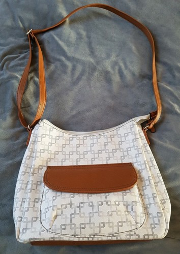Handtasche weiß braun - handtasche, weiß/braun
