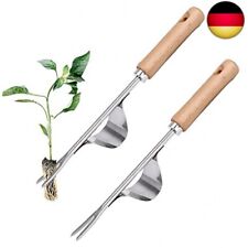 Unkrautstecher Edelstahl Ampferstecher mit Stiel Unkrautjäter Garten Hand 