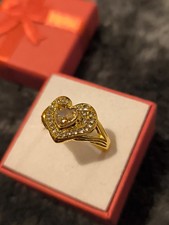 Ring Doppel Herz 18k vergoldet