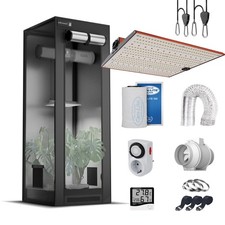 CannoBox Growbox Komplettset 60x60x160cm  - 120W Vollspektrum - 100mm Abluftset