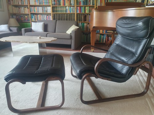 Sessel mit hocker schwarzes - wk,
