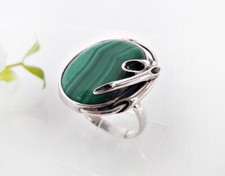 Malachit Ring 925 Damen Ring