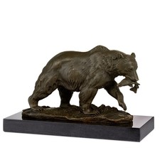 Bronzefigur Grizzlybär mit