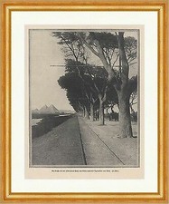 Straße mit der elektrischen Bahn von Kairo nach Giseh Ägypten Pyramiden ED 0117