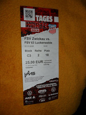 Fußball Eintrittskarte Sammlerticket FSV Zwickau - FSV Luckenwalde 2025/26