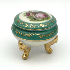 Vintage Pillendose Antik Schmuckbox Barock Rokoko Schatulle Fragonard Dose #3159