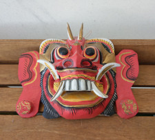 Wandmaske Bali Indonesien Figur Affe Holz geschnitzt 70er Vintage Handarbeit