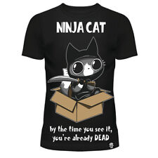 Cupcake Cult T-Shirt Ninja Cat Samurai Katze Assassin Kawaii Manga Anime