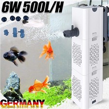 Aquarium Innenfilter Aquarienfilter 6W 500L/H Aquarien Filter +3 Wasserauslässen
