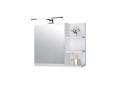 Spiegelschrank 60x50 cm, Badezimmerschrank mit Ablagen, Badezimmerspiegel