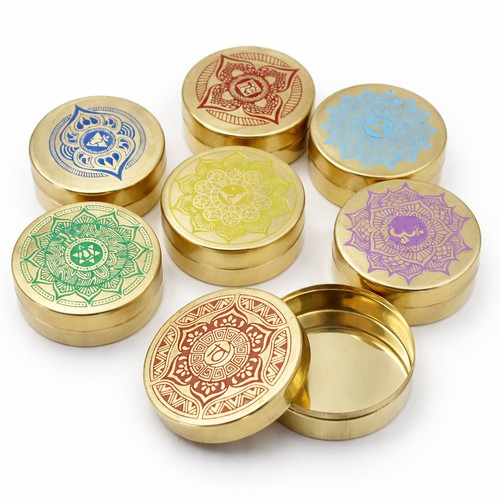 Pillendose chakra graviert - pillendose,