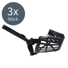 TRIXIE Maulkorb 3 Stück Größe M 20 cm Kunststoff Nylon schwarz Hund verstellbar